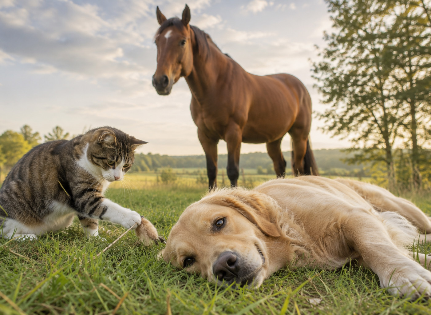 Hund, Katze und Pferd von Menschens Liebling